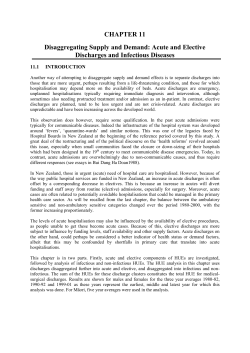 Chapter 11 - Disaggregating Supply and Demand: Acute and Elective Discharges and Infectious Diseases