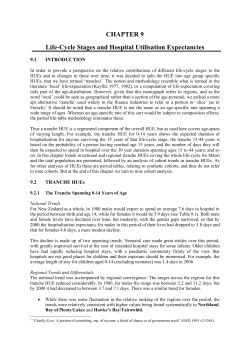 Chapter 9 - Life-Cycle Stages and Hospital Utilisation Expectancies