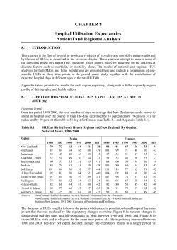 Chapter 8 - Hospital Utilisation Expectancies: National and Regional Analysis