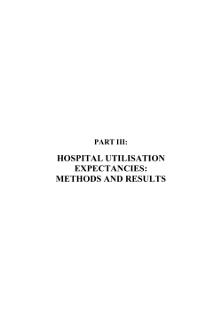 Chapter 7 - Hospital Utilisation Expectancies