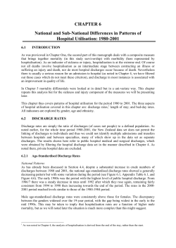 Chapter 6 - National and Sub-National Differences in Patterns of Hospital Utilisation: 1980-2001
