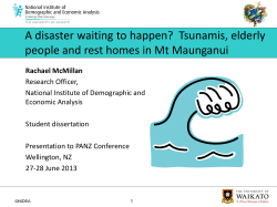 A disaster waiting to happen? Tsunamis, elderly people and rest homes in Mount Mt Maunganui