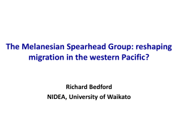 Melanesian spearhead group and migration futures