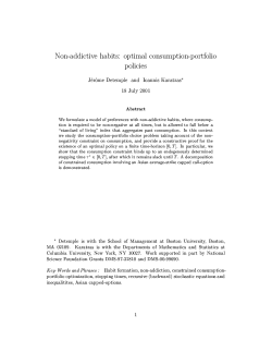 Non-addictive habits: optimal portfolio and consumption policies