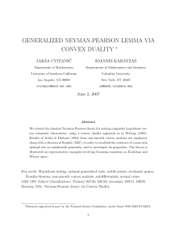 Generalized Neyman -Pearson lemma via convex duality