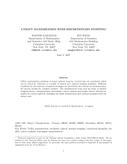 ) &nbsp; Utility maximization with discretionary stopping