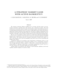 A strategic market game with active bankruptcy