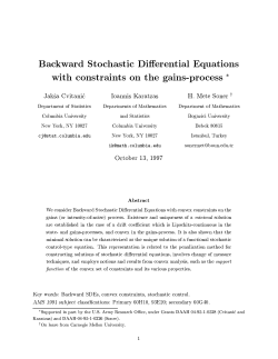 Backwards stochastic differential equations with constraints on the gains process