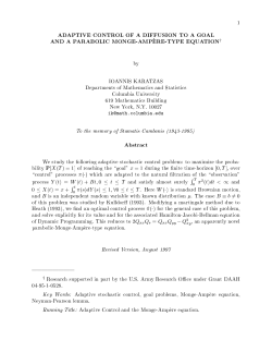 Adaptive control of a diffusion to a goal, and a parabolic Monge -Ampere-type equation