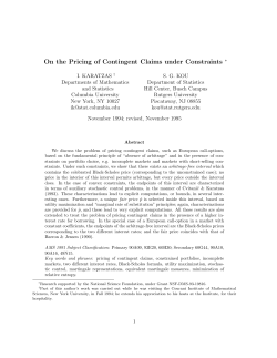 ) &nbsp; On the pricing of contingent claims under constraints