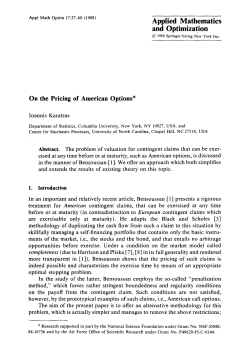 On the pricing of American Options
