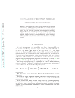 On multiple collisions of Brownian particles .