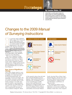 Changes to the 2009 Manual of Surveying Instructions