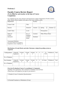 Proforma 2 - Faculty Course Review