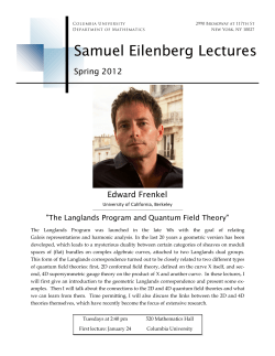 The Langlands Program and Quantum Field Theory