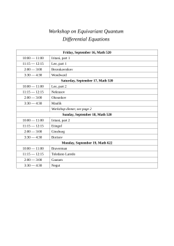 List of speakers/times/locations