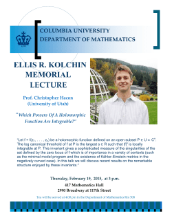 *Kolchin Lecture Flyer*