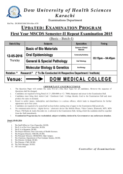 {Examinations Department} EXAMINATION PROGRAM First Year MSCDS Semester-II Repeat Examination 2015 (Basic - Batch-I)