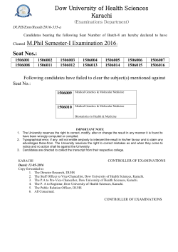 {Examinations Department} Result M.Phil Semester-I Examination 2016 (Batch-8).