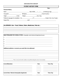 Patient History Form