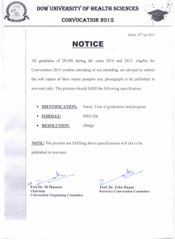 Notice of Photographs for Convocation 2015
