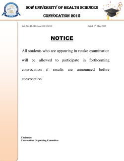 Notice for Students of Retake Exam for Convocation 2015