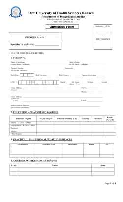 APPLICATION FORM FOR CERTIFICATE COURSE