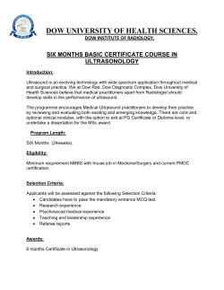 SIX MONTHS BASIC CERTIFICATE COURSE IN ULTRASONOLOGY