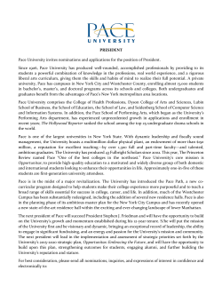 Pace President Position Announcement