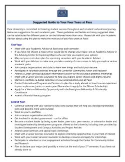 Suggested Guidelines to 4 Years at Pace