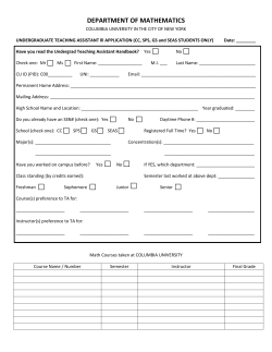 Teaching Assistant Application