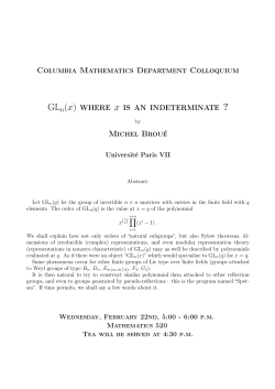 GLn(x) where x is an indeterminate ?