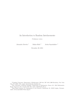 An introduction to Random Interlacements (preliminary version),