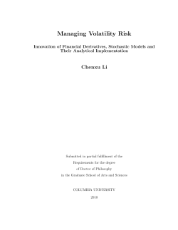Managing volatility risk: innovation of financial derivatives, stochastic models and their analytical implementation