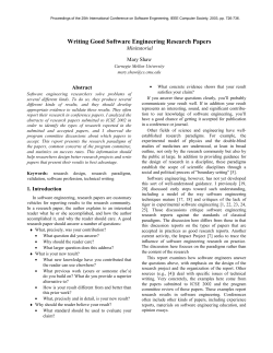 Minitutorial on Writing Good Software Engineering Research Papers