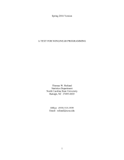 1.4 Inequality Constrained Optimization