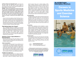 Careers in Sports Medicine and Exercise Science