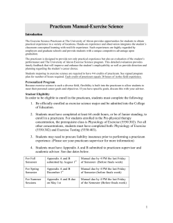 Exercise Physiology Field Experience Manual