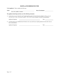 CP recommendation form