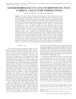 "Geomicrobiology in cave environments: past, current and future perspectives"