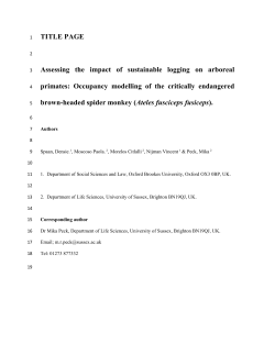 Masters thesis (Denise Spaan MSc Primate Conservation Oxford-Brookes University) [PDF 1.00MB]