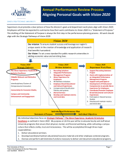 Quick Notes Aligning Personal Goals with Vision 2020