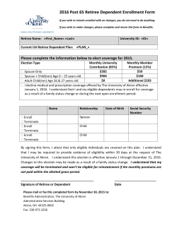 Post-65 Open Enrollment Form and Rates