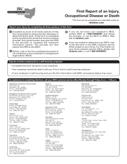 First Report of Injury (FROI) form