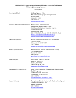 Project ACHIEVE Advisory Board