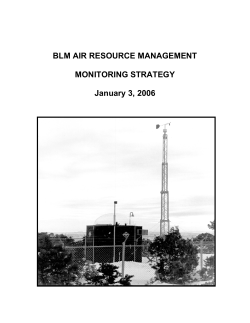 Air Resource Management Monitoring Strategy