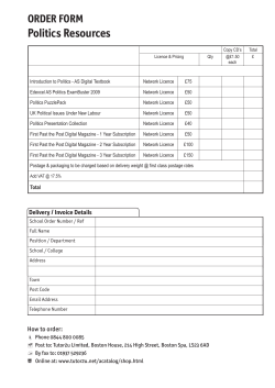 Download a printable order form for Politics Resources