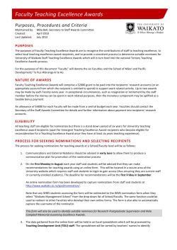 Faculty Teaching Excellence Awards