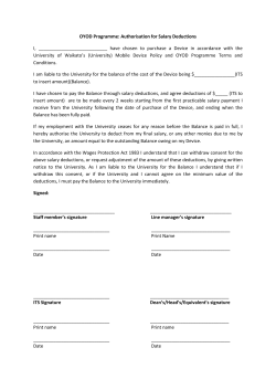 OYOD Programme: Authorisation for Salary Deductions