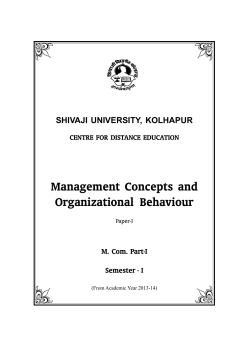 Management Concepts and Organizational Behaviour Paper-I